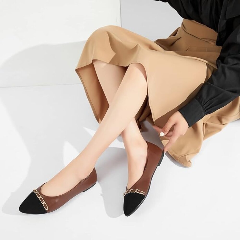 Women's Black Flats Shoes - Picture 5 of 9